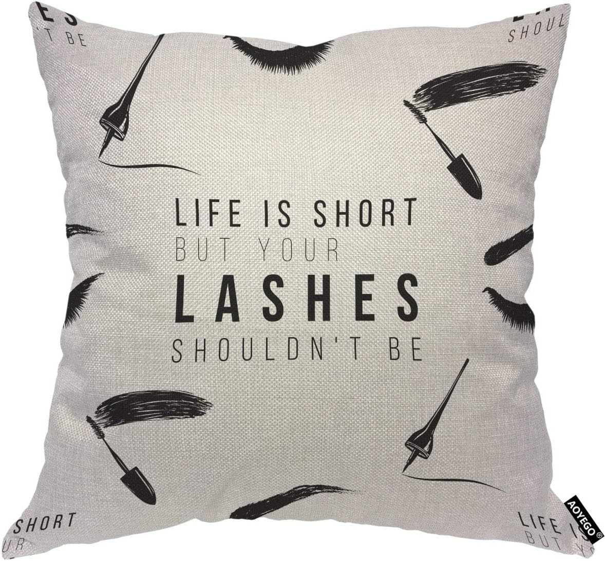 غطاء وسادة بتصميم رمش مضحك، عب - مراجعة Beauty Makeup Quotes Short وسعره