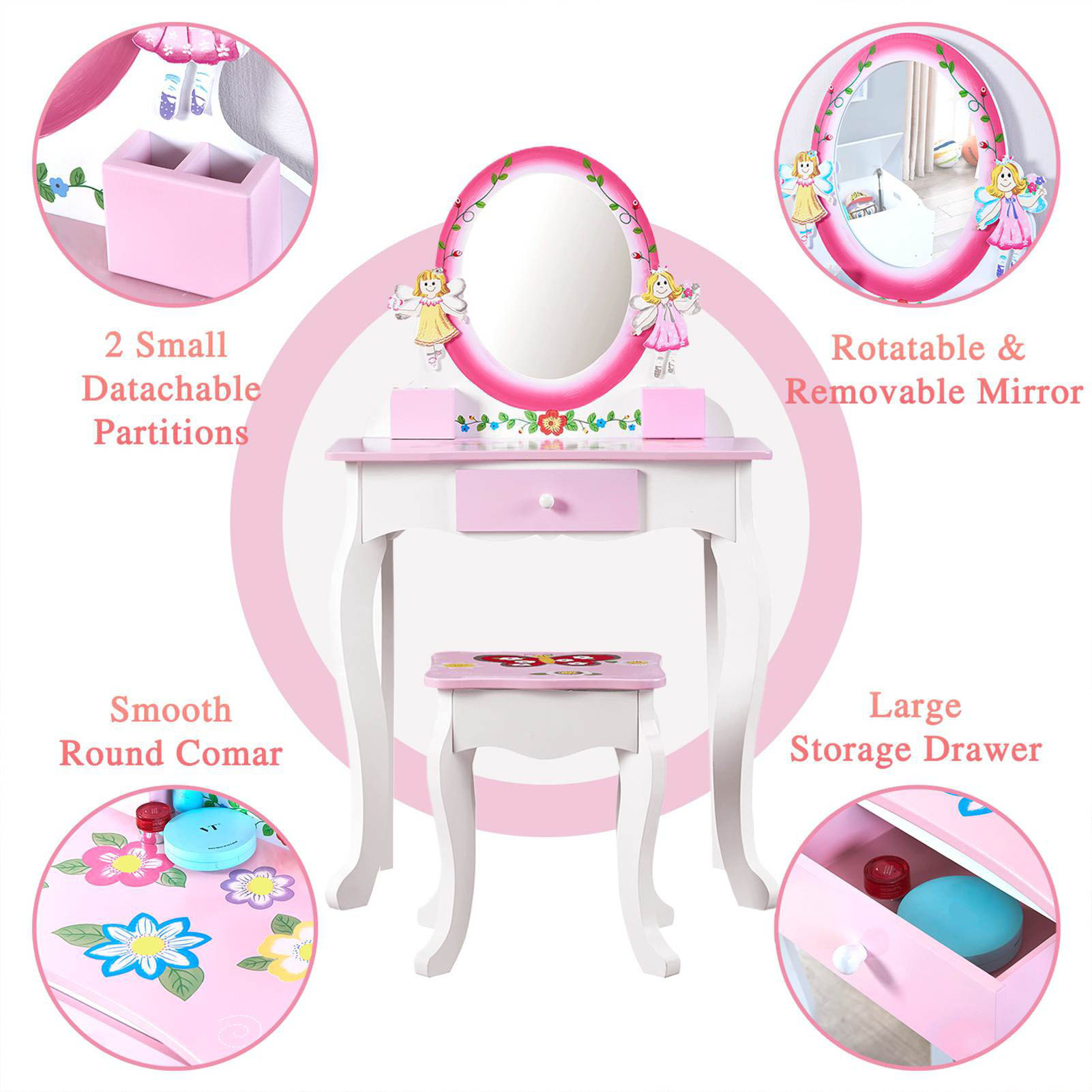طاولة تجميل للأطفال بتصميم زهر - مراجعة Beauty Makeup Kit For Kids وسعره