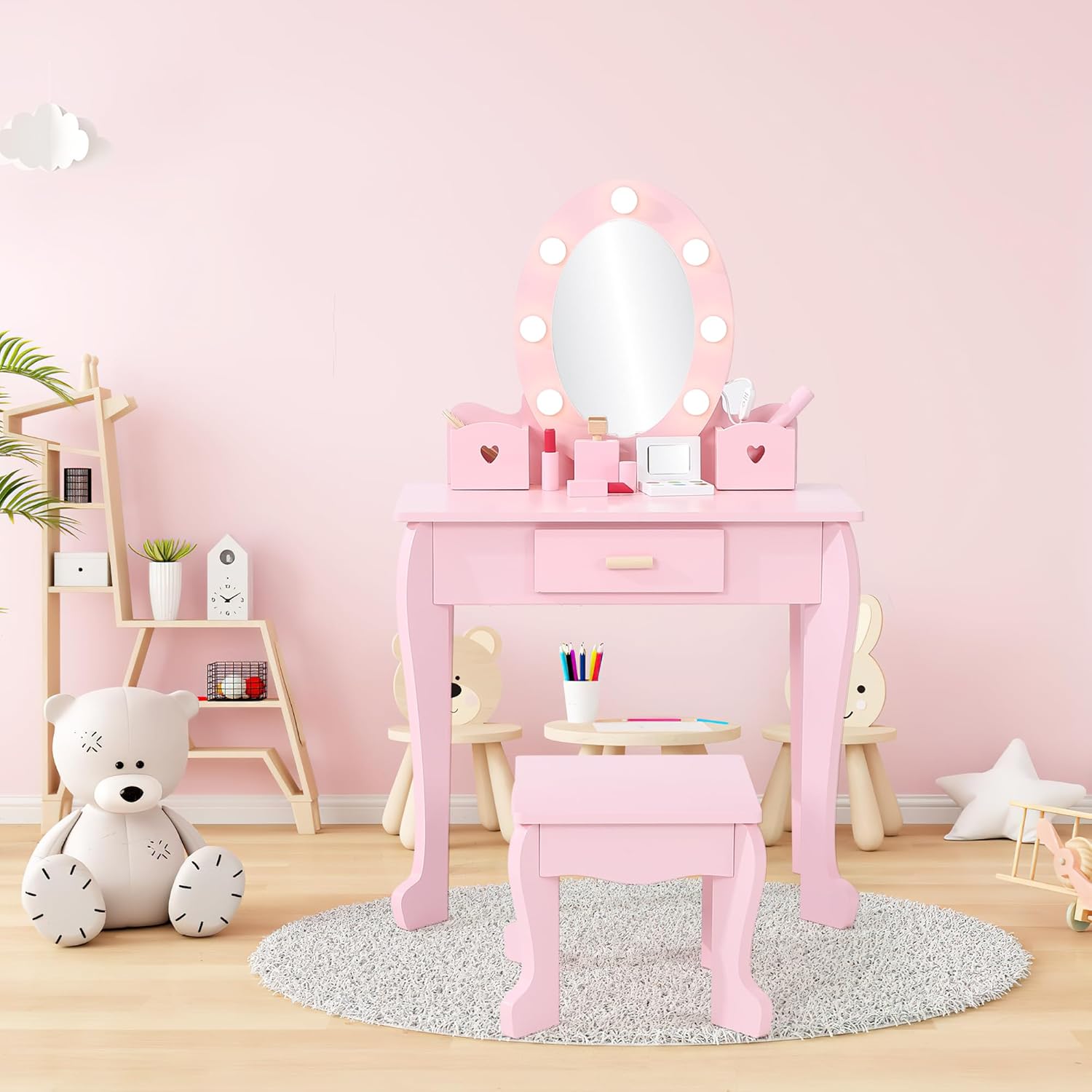 طاولة تزيين للأطفال مع كرسي وإ - مراجعة Beauty Makeup Kit For Kids وسعره