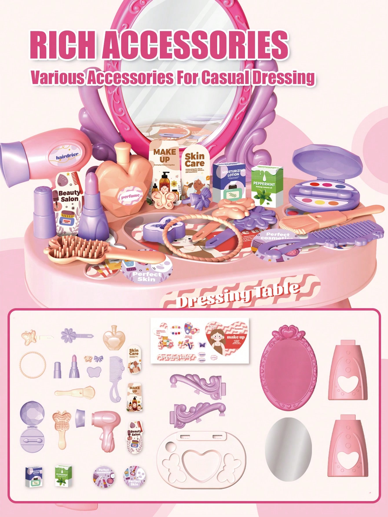 طاولة تزيين للأطفال على شكل طا - مراجعة Beauty Makeup Kit For Kids وسعره